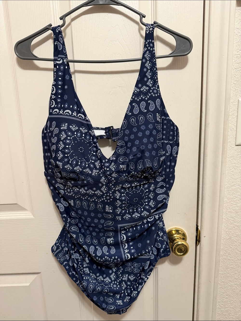 NWOT Old Navy Navy and White Bandana-Print One-Piece Swimsuit